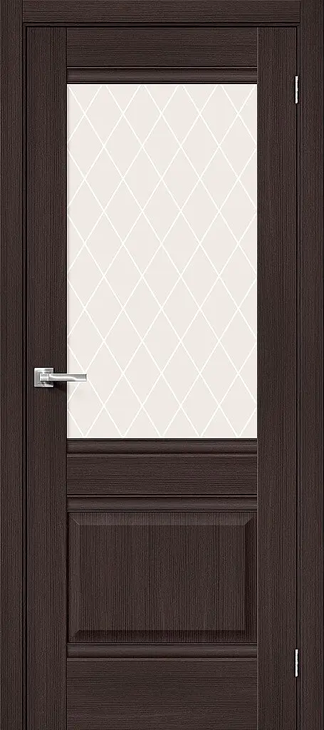 Межкомнатная дверь экошпон Прима-3 Wenge Melinga / White Сrystal