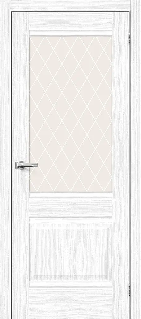 Межкомнатная дверь экошпон Прима-3 Snow Melinga / White Сrystal