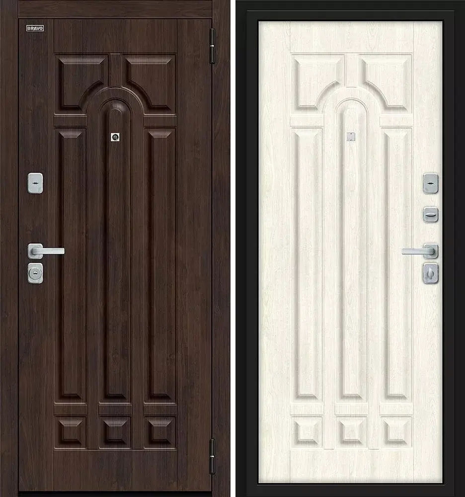 Входная металлическая дверь Форт/BChrome Almon/Nordic Oak