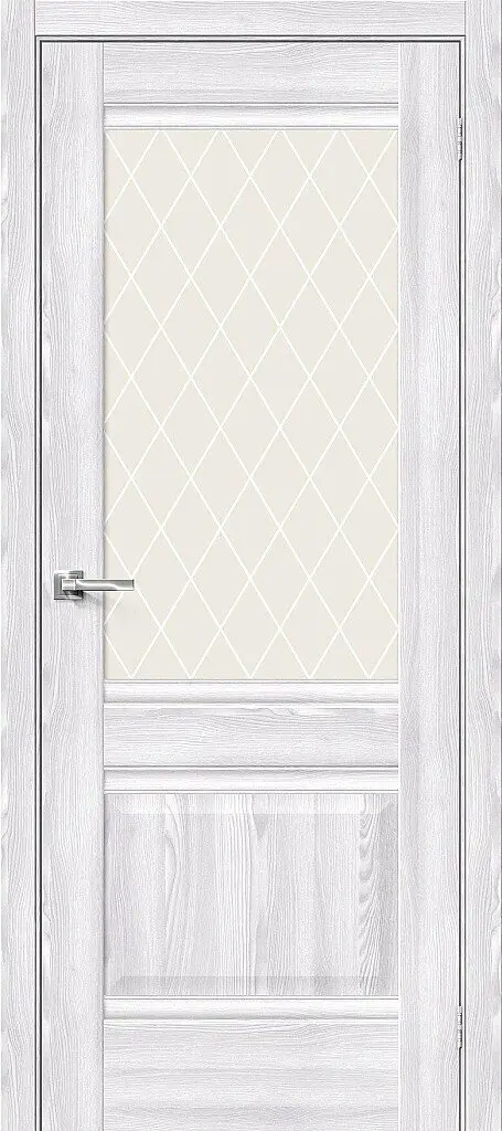 Межкомнатная дверь экошпон Прима-3 Riviera Ice / White Сrystal