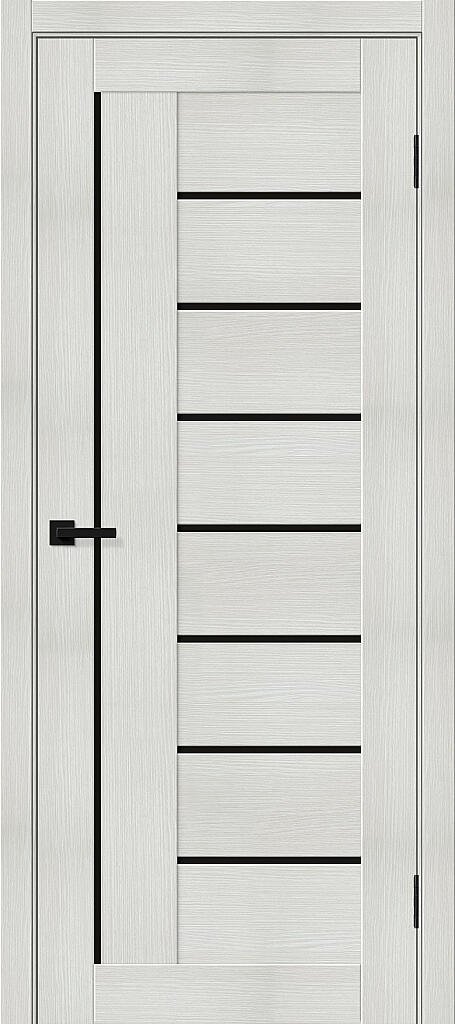 Дверь межкомнатная экошпон Браво-29 Bianco Melinga / Black Shine