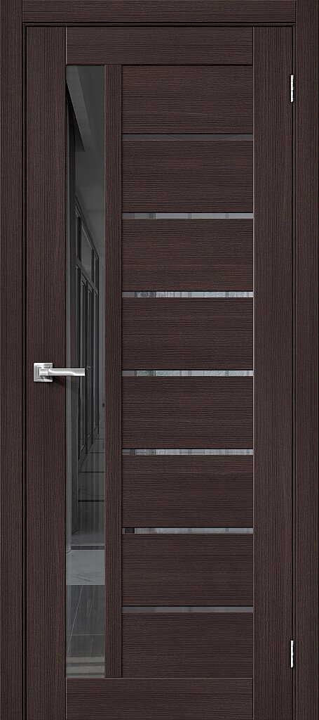 Дверь межкомнатная экошпон Браво-27 Wenge Melinga / Mirox Grey